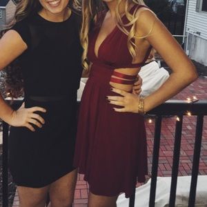 Maroon Cutout Dress